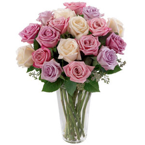 Basking Ridge Florist | 18 White & Lavender Roses